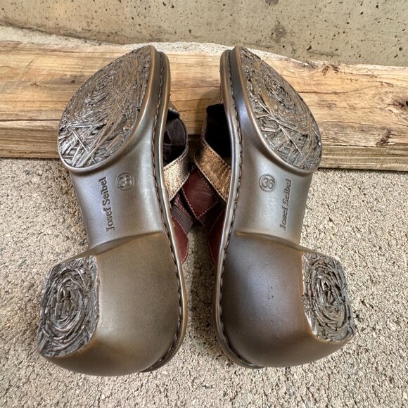 JOSEF SEIBEL BROWN LEATHER SANDALS WOMEN'S US SIZE 6 (EU SIZE 36) COMFORT SHOE - Picture 2 of 13